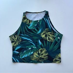 JUNGLE LEAVES CROP TANK [AMERICAN APPAREL]